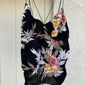 Black floral Volcom top